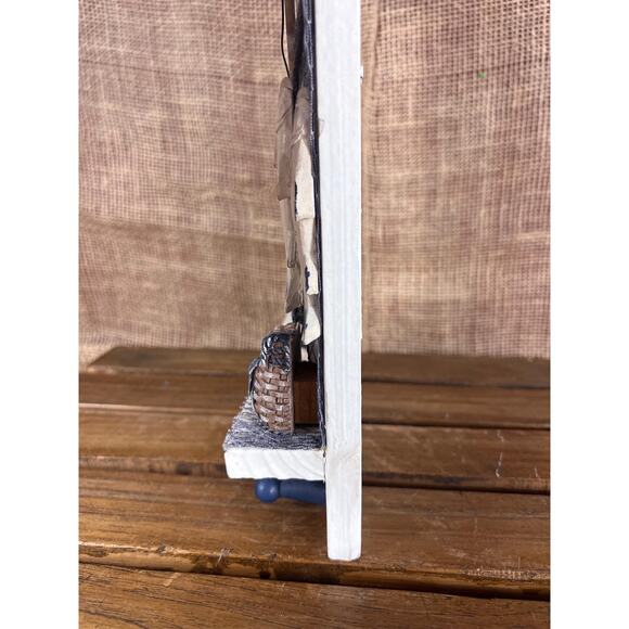 Wood Nautical “Gone Fishing” Theme Mirror with 2 Hanger Shelf~Bathroom Decor - Picture 8 of 9